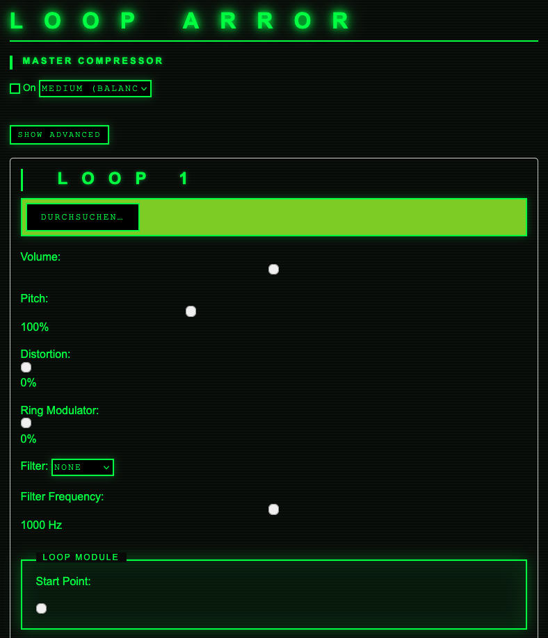 Interactive music web apps and audio experiments